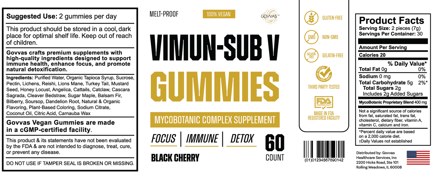 VIMUN-SUB V - MYCOBOTANIC COMPLEX SUPPLEMENT, this is a herbal anti-inflammatory support