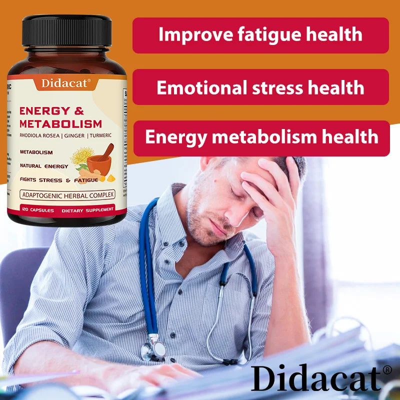 Didacat Energy & Metabolism Supplement - Balance Emotional - Fatigue Adaptogenic Herbal Complex