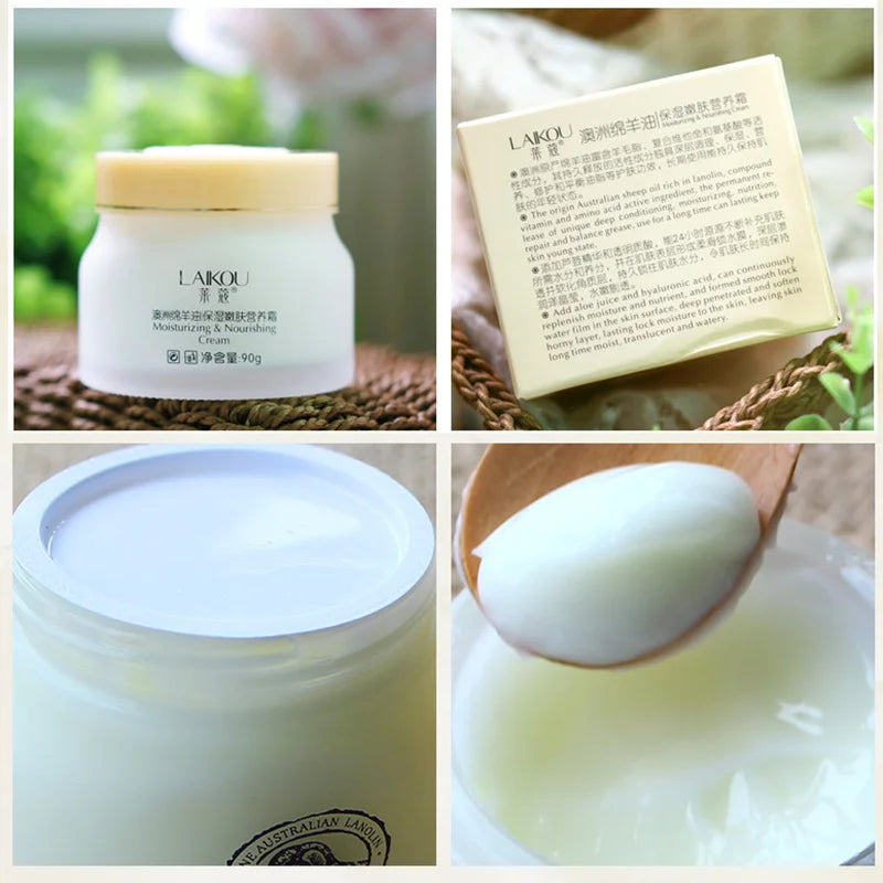 LAIKOU Face Cream Collagen Facial Moisturizer Sheep Oil Cream Lanolin Skin Moisturizing Soothing & Hydrating & Brightening Cream