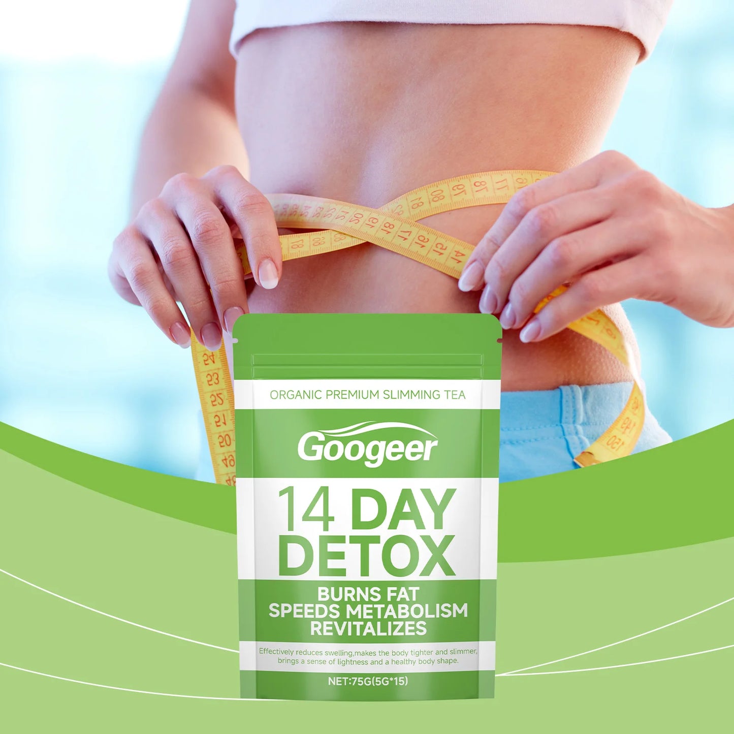 Googeer 75g Slimming Detox Tea Weight Loss Organic Dietary Supplement Fat Burning Body Relieve Fatigue Herbal Detoxifying Tea