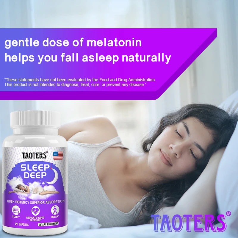 Extra Strength Melatonin - Sleep supplement with herbal ingredients to help relieve stress and improve sleep quality.
