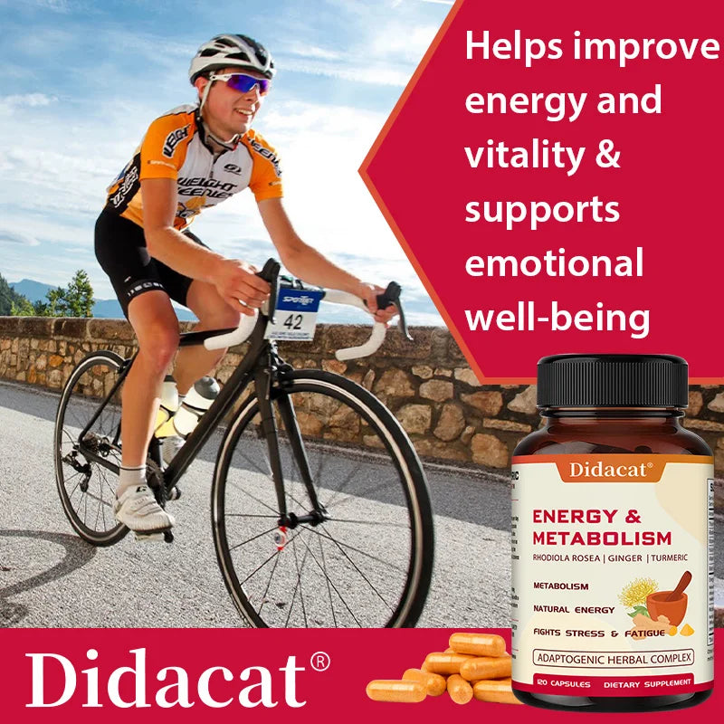 Didacat Energy & Metabolism Supplement - Balance Emotional - Fatigue Adaptogenic Herbal Complex