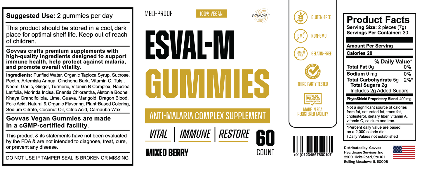 ESVAL-M GUMMIES. - This is good for its anti-malaria, anti flu and cough relief properties.