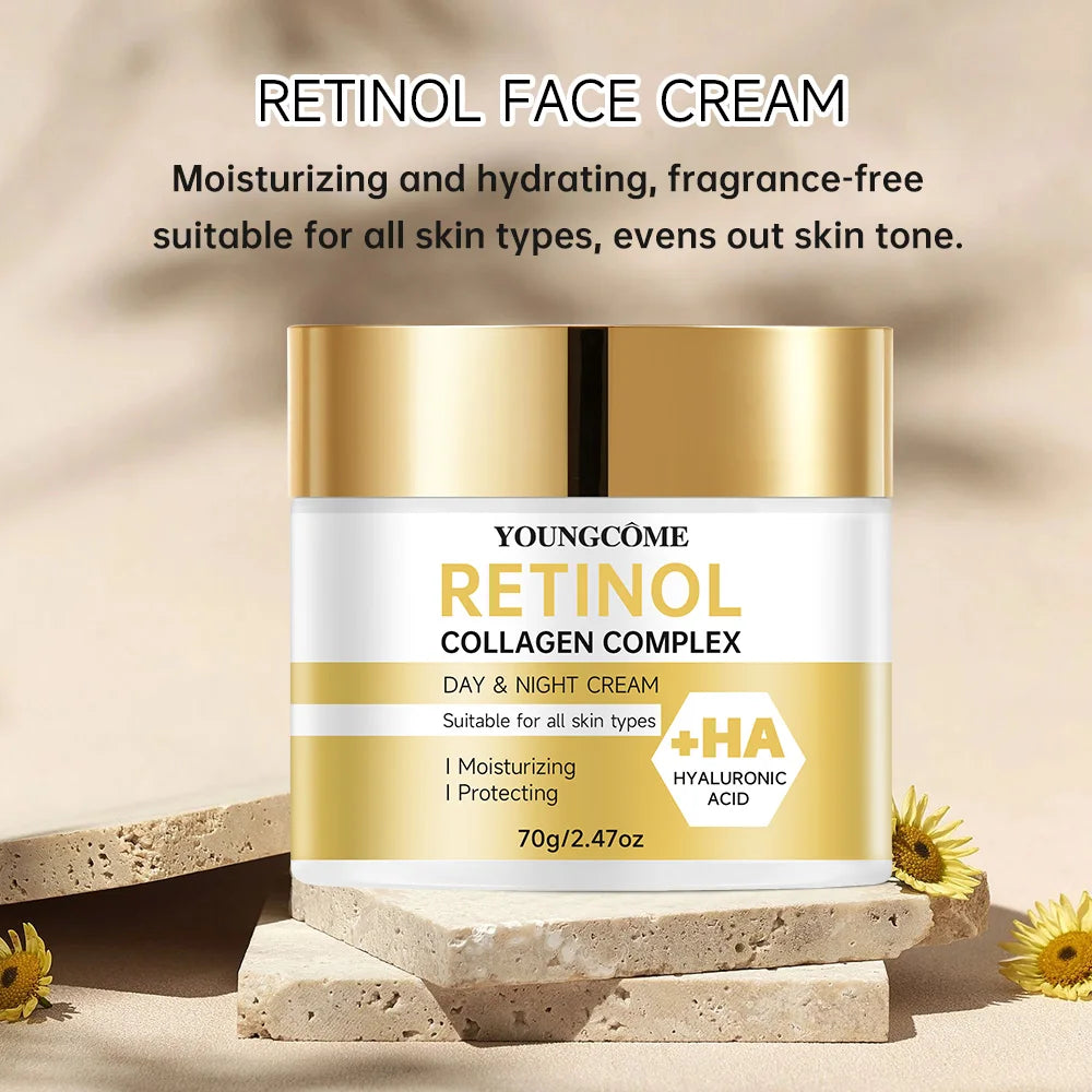 Retinol Cream Anti Aging Day Night Wrinkle Fine Lines Removal Firming Skincare Facial Moisturizer with Collagen Hyaluronic Acid