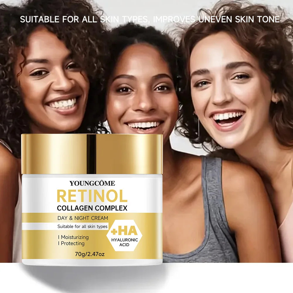 Retinol Cream Anti Aging Day Night Wrinkle Fine Lines Removal Firming Skincare Facial Moisturizer with Collagen Hyaluronic Acid