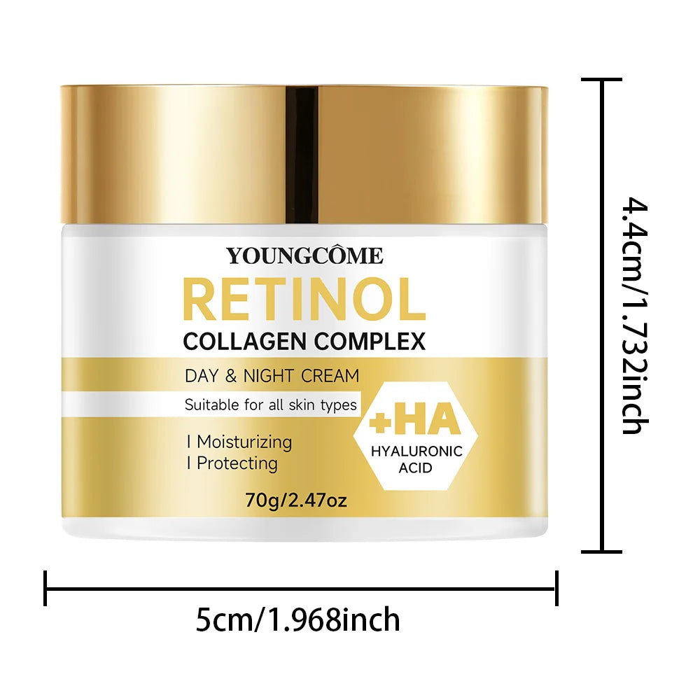 Retinol Cream Anti Aging Day Night Wrinkle Fine Lines Removal Firming Skincare Facial Moisturizer with Collagen Hyaluronic Acid