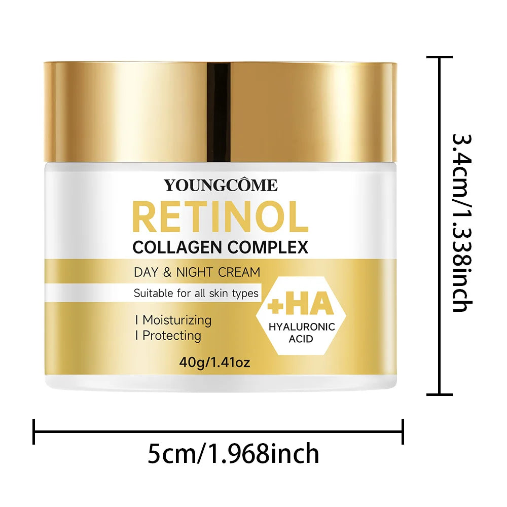 Retinol Cream Anti Aging Day Night Wrinkle Fine Lines Removal Firming Skincare Facial Moisturizer with Collagen Hyaluronic Acid