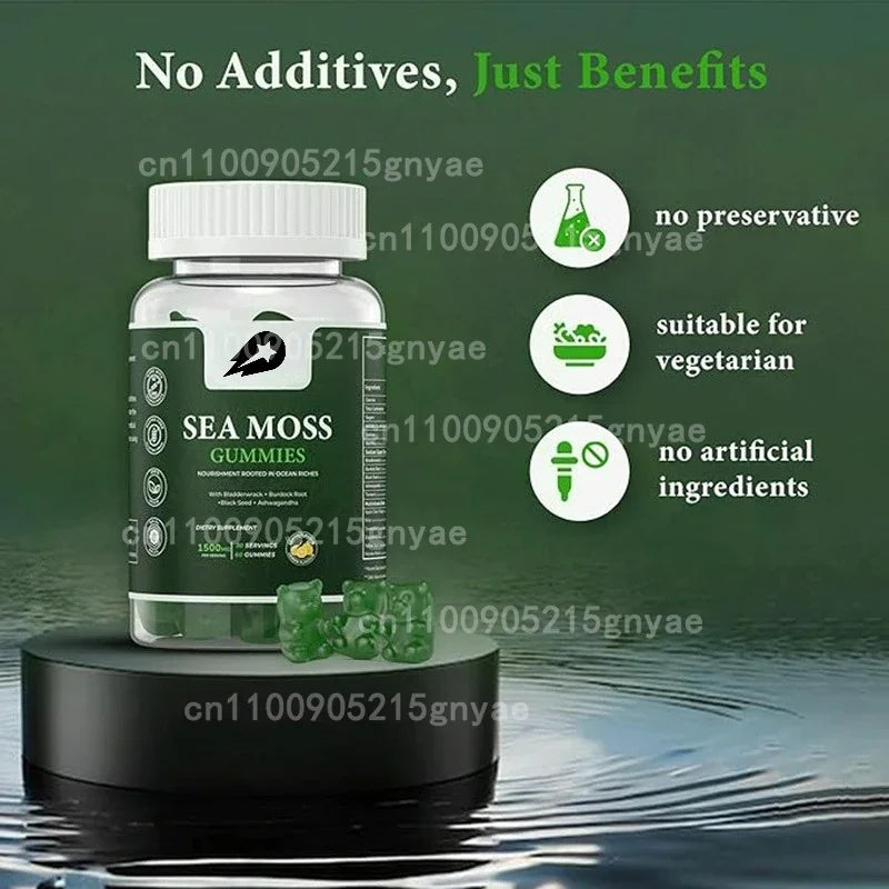 Irish Seaweed Gummies - Detoxification and Thyroid Supplements for Men and Women - Black Seed Oil: Immune Support 60 Gummies