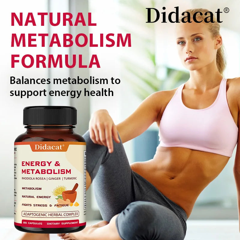 Didacat Energy & Metabolism Supplement - Balance Emotional - Fatigue Adaptogenic Herbal Complex