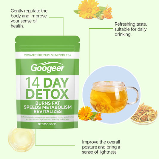 Googeer 75g Slimming Detox Tea Weight Loss Organic Dietary Supplement Fat Burning Body Relieve Fatigue Herbal Detoxifying Tea
